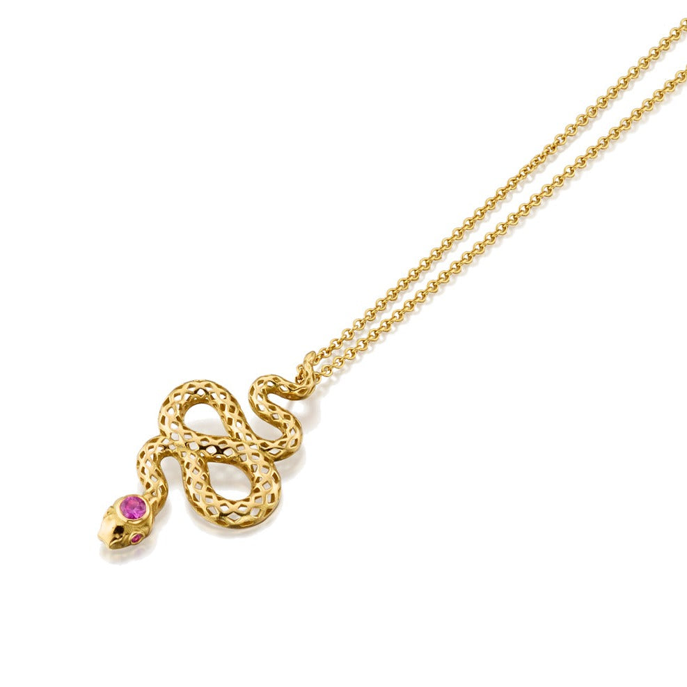 Pink Sapphire Crownwork® Snake Pendant