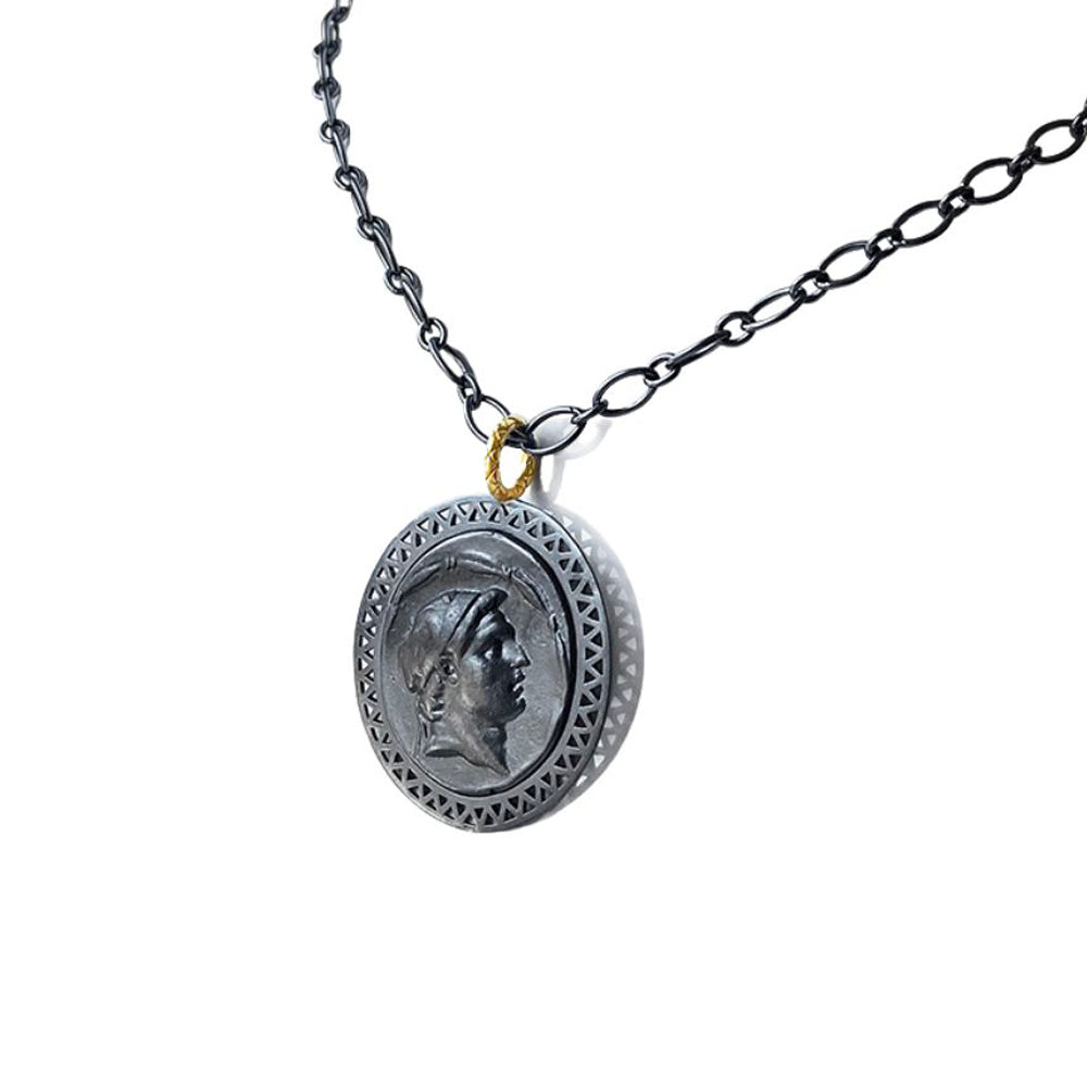 Oxidized Emperor Soto of Syria Coin Necklace