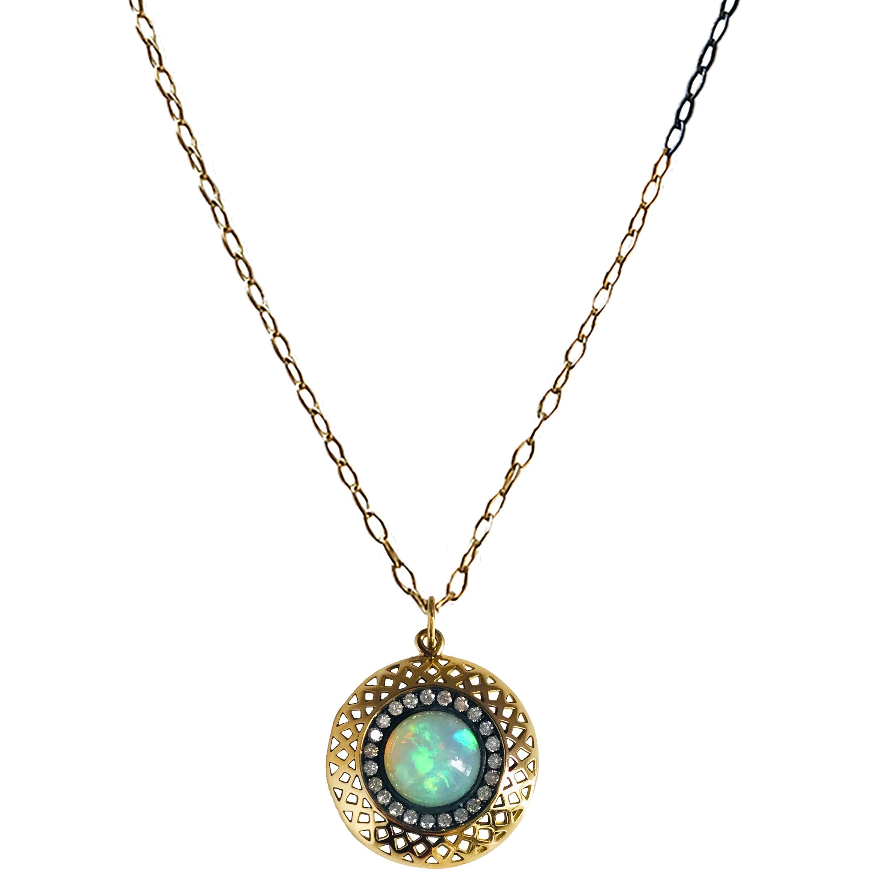 Crownwork® Opal and Diamond Pendant