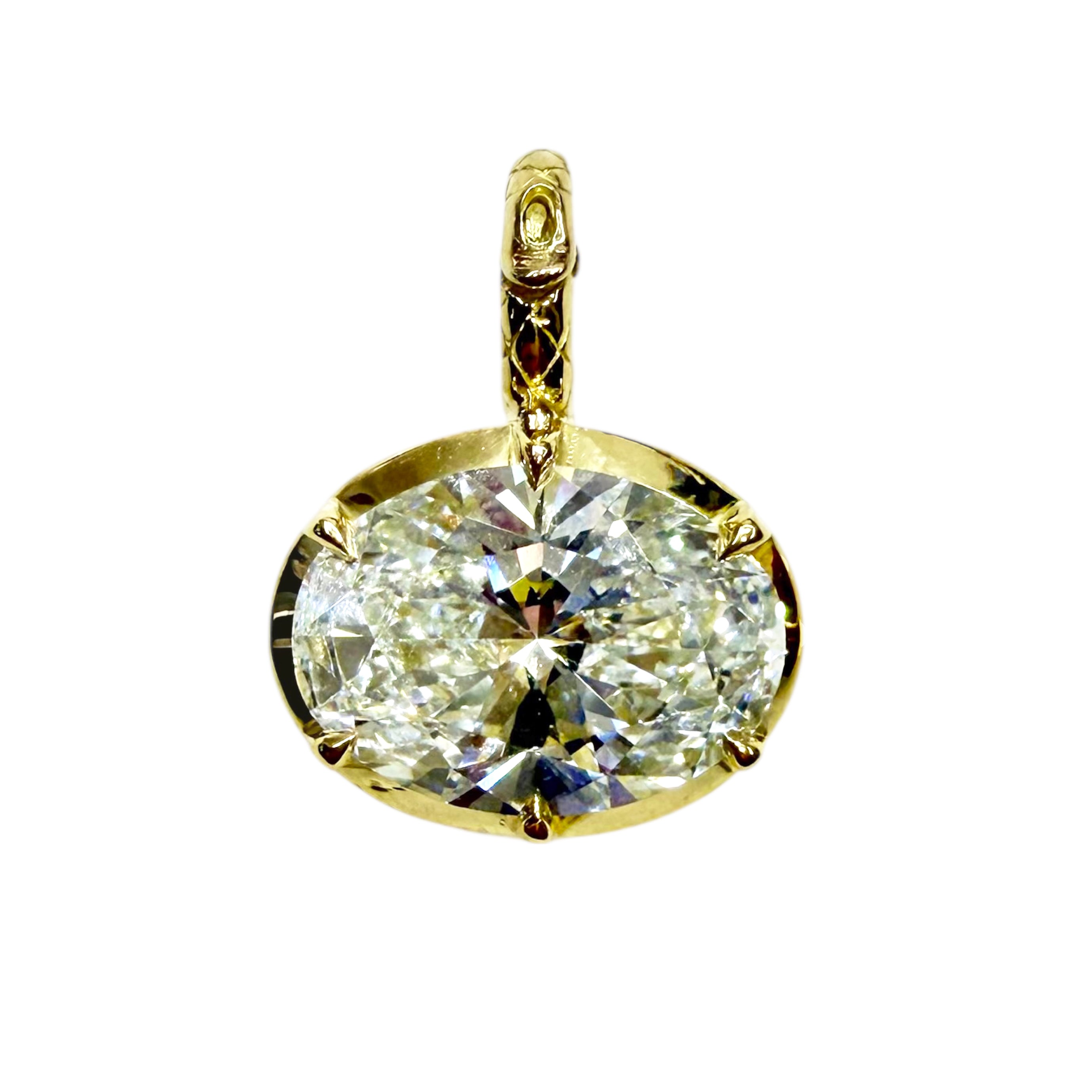 18K Yellow Gold Crownwork® East West Pendant with LG Diamond