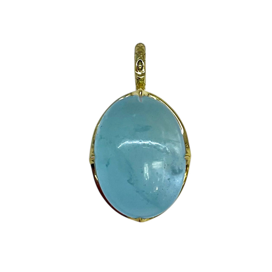 18K Yellow Gold Crownwork® Aquamarine Pendant