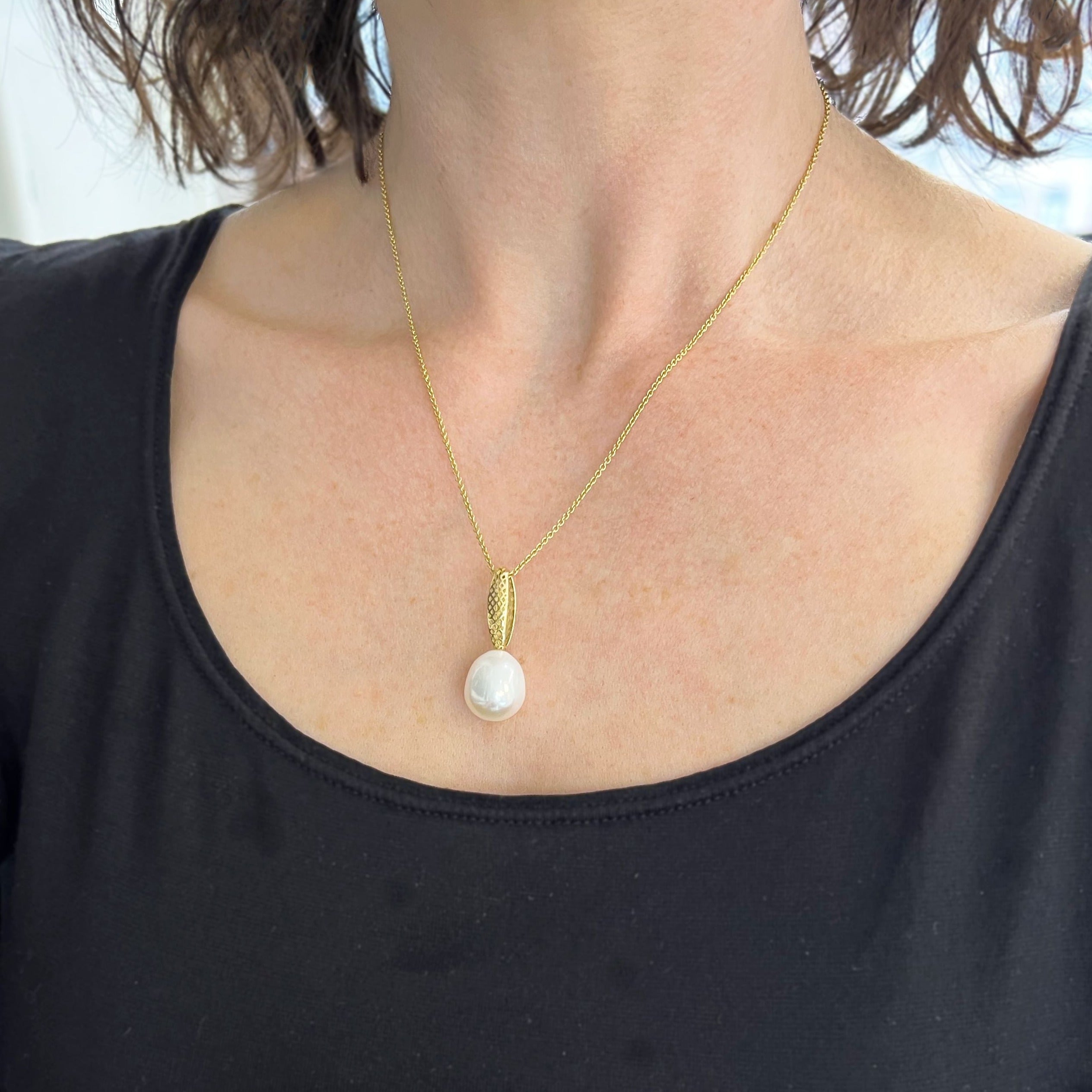 Crownwork® Chain Slide Pendant with South Sea Pearl