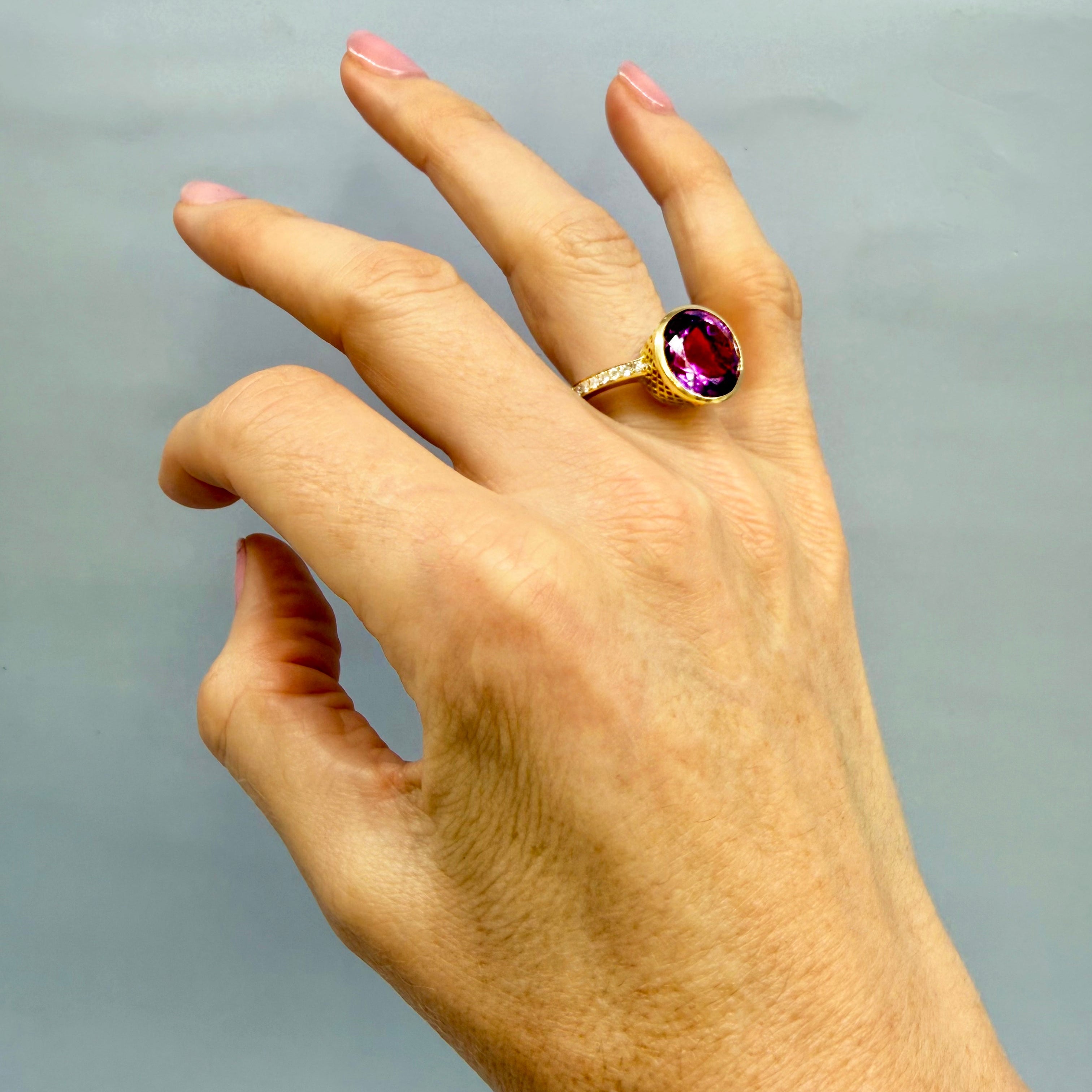 Amethyst and Diamond Ring