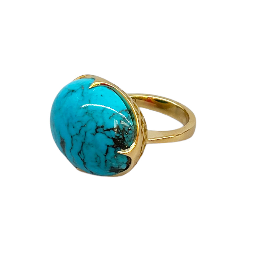 Turquoise Curved Claw Set Ring
