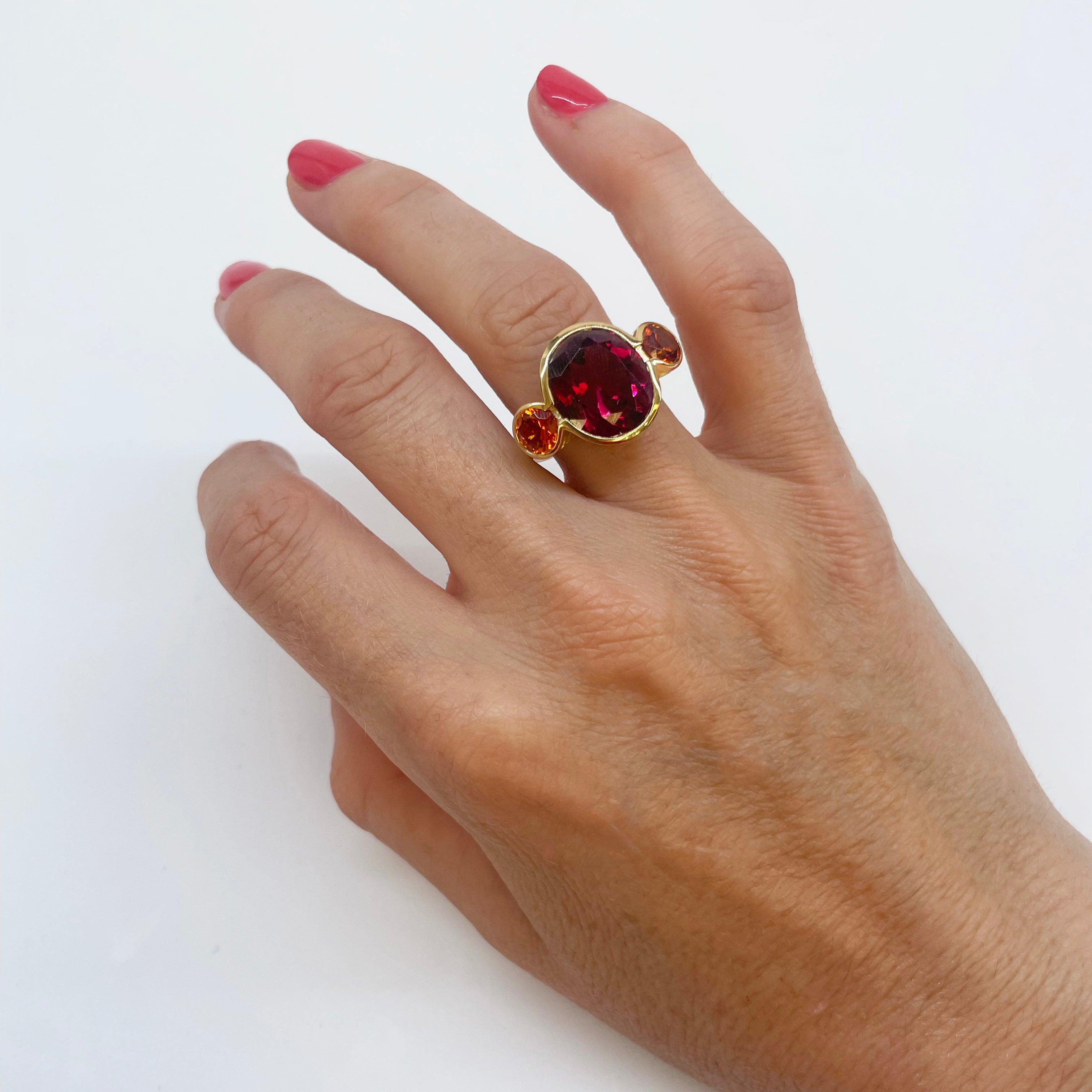 Garnet Scallop Ring