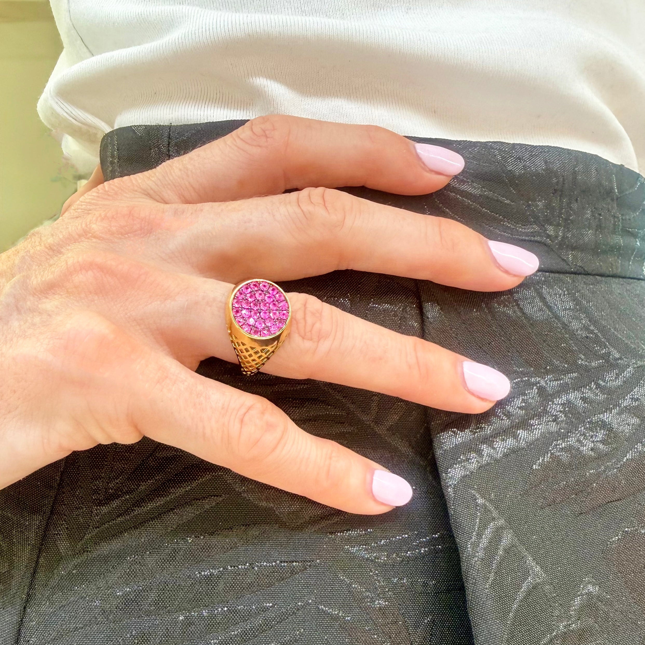 Pink Sapphire Pinky Ring