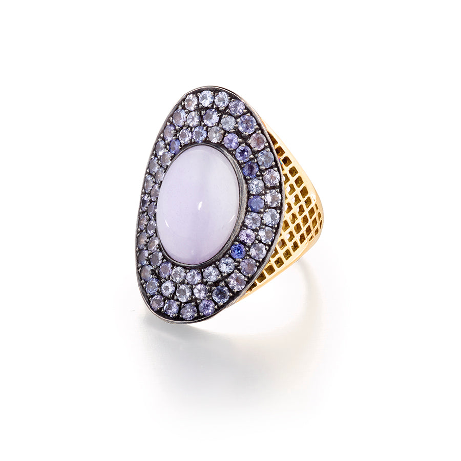 Lavender Jade and Lavender Sapphire Regency Ring