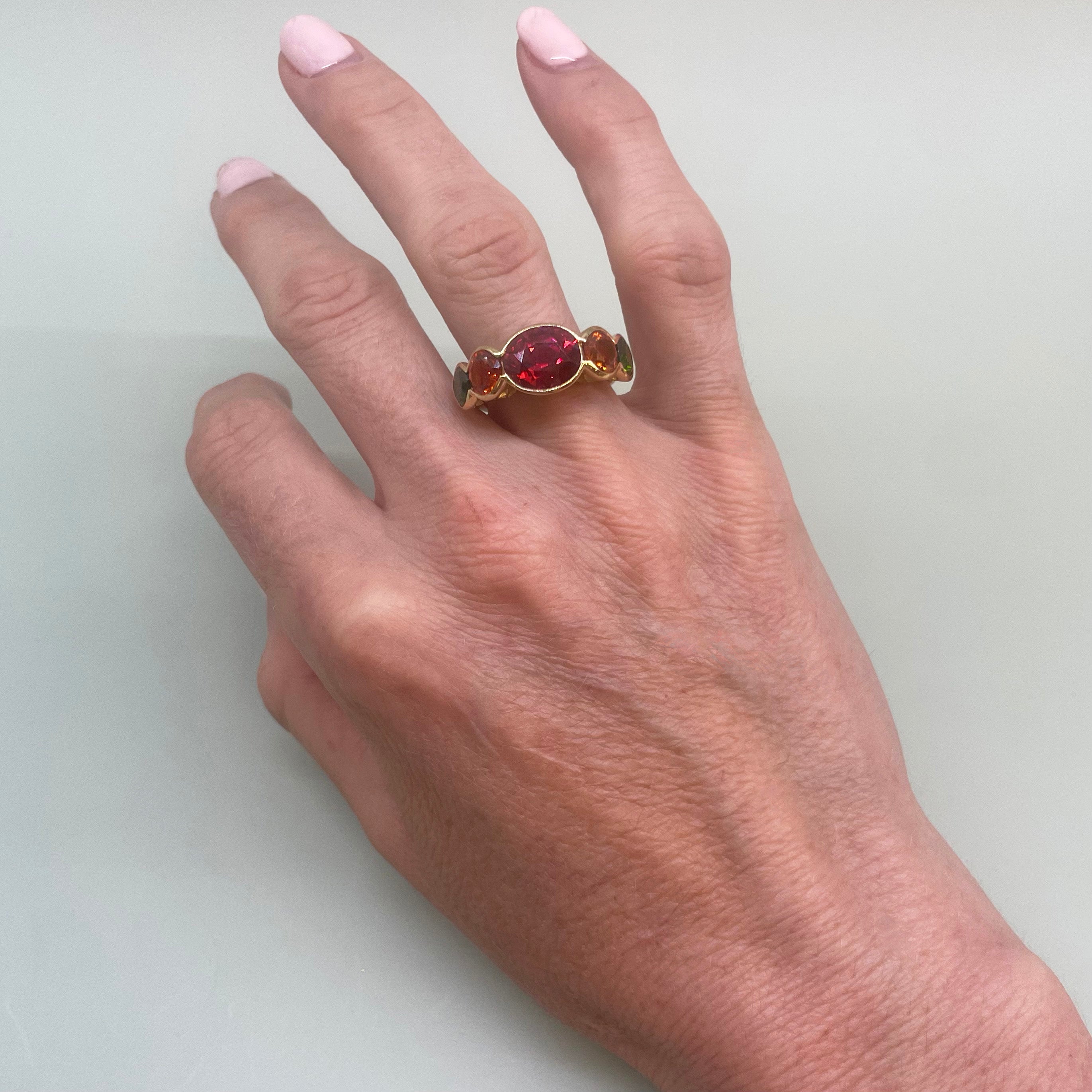 Five Stone Scallop Ring