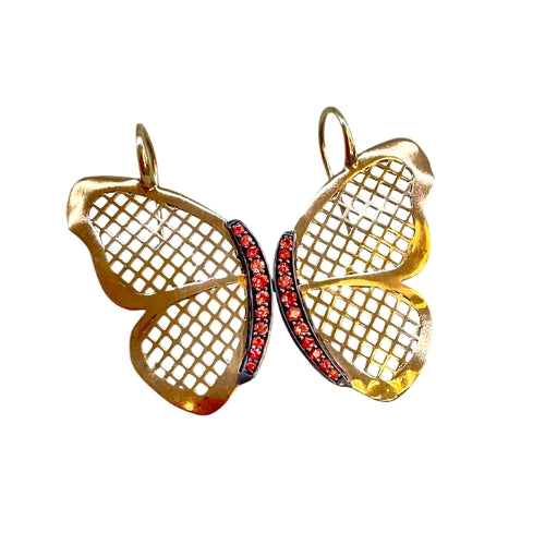 Crownwork® Butterfly Orange Sapphire Earrings
