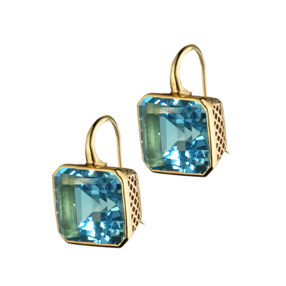 Medium Emerald Cut Crownwork® Earrings