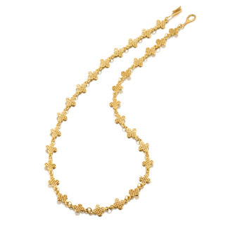 Image of yellow gold clover leaf necklace