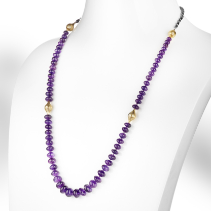 African Amethyst Bead Necklace
