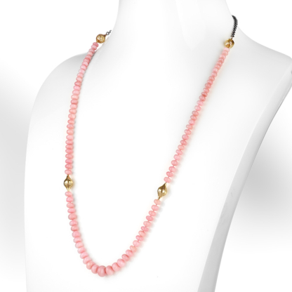 Peruvian Pink Opal Bead Necklace