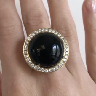 Onyx and Diamond Cocktail Ring