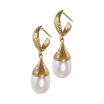 Crownwork® Capped Pearl Drop Earrings