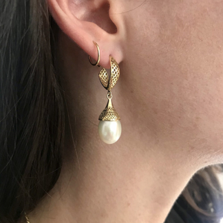 Crownwork® Capped Pearl Drop Earrings