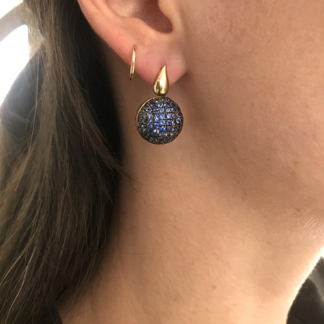 Pave Sapphire Ball Earrings