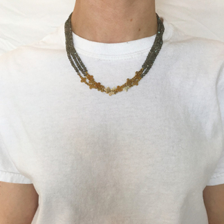 Labradorite Clover Triple Wrap Necklace
