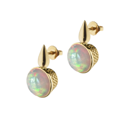10mm Teardrop Top Opal Earrings