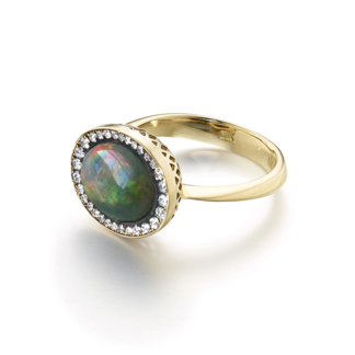 Black Opal and Diamond Ring