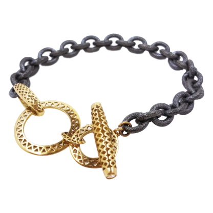 Crownwork® Link and Oxidized Silver Chain Bracelet