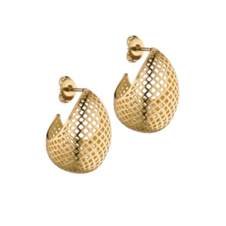 Large Crownwork® Egg Huggie Stud Earrings