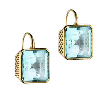 Extra Large Emerald Cut Crownwork® Earrings