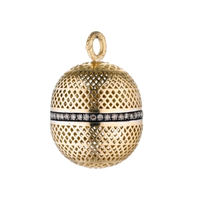 Large Crownwork® Ball Pendant with Champagne Diamond Center