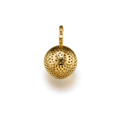 18k Yellow Gold crownwork ball pendant (15mm)