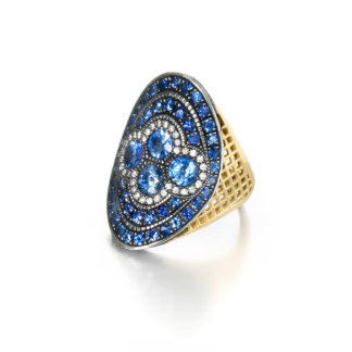 Sapphire and Diamond Regency Ring