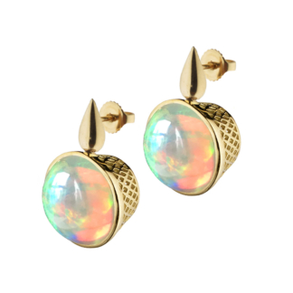 Teardrop Top Opal Earrings