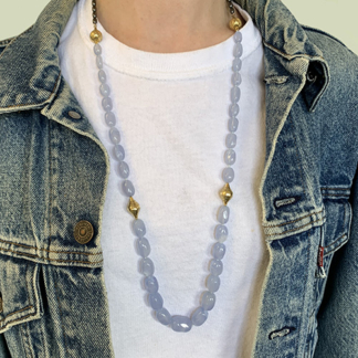 Tumbled Chalcedony Necklace