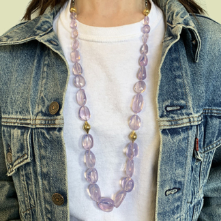 Lavender Moon Quartz Necklace