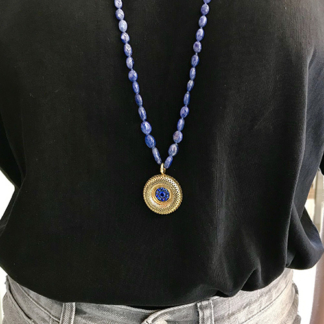 Tumbled Blue Sapphire Necklace