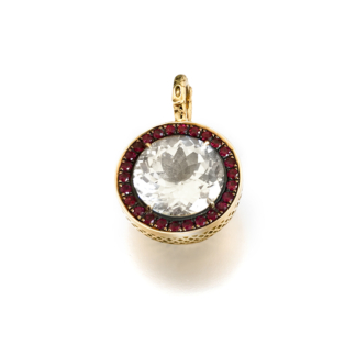 White Topaz and Pink Sapphire Pendant