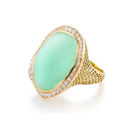 Paraiba Opal Ring with Diamonds