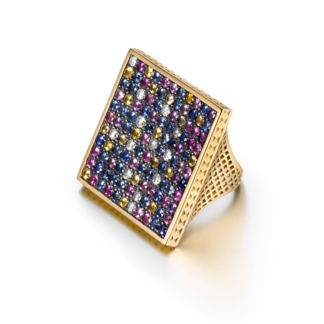 One of a kind ring, pave sapphire, jewelry