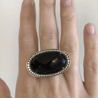 Checkerboard Onyx Cocktail Ring