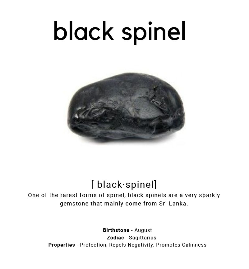 Black Spinel stone chart from Ray Griffiths