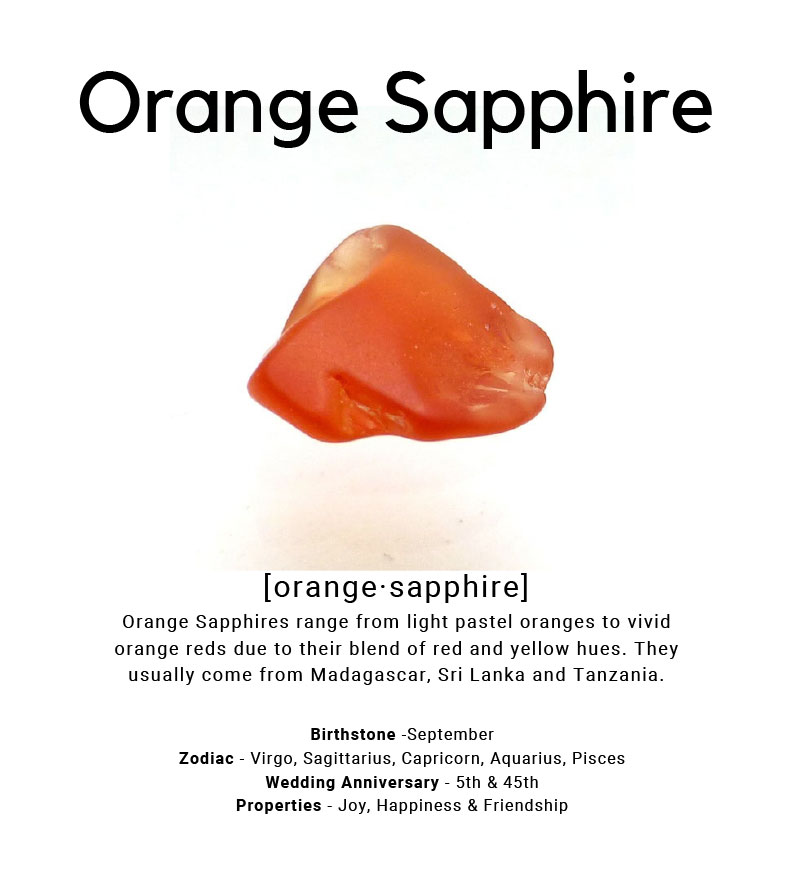 Orange Sapphire stone chart from Ray Griffiths