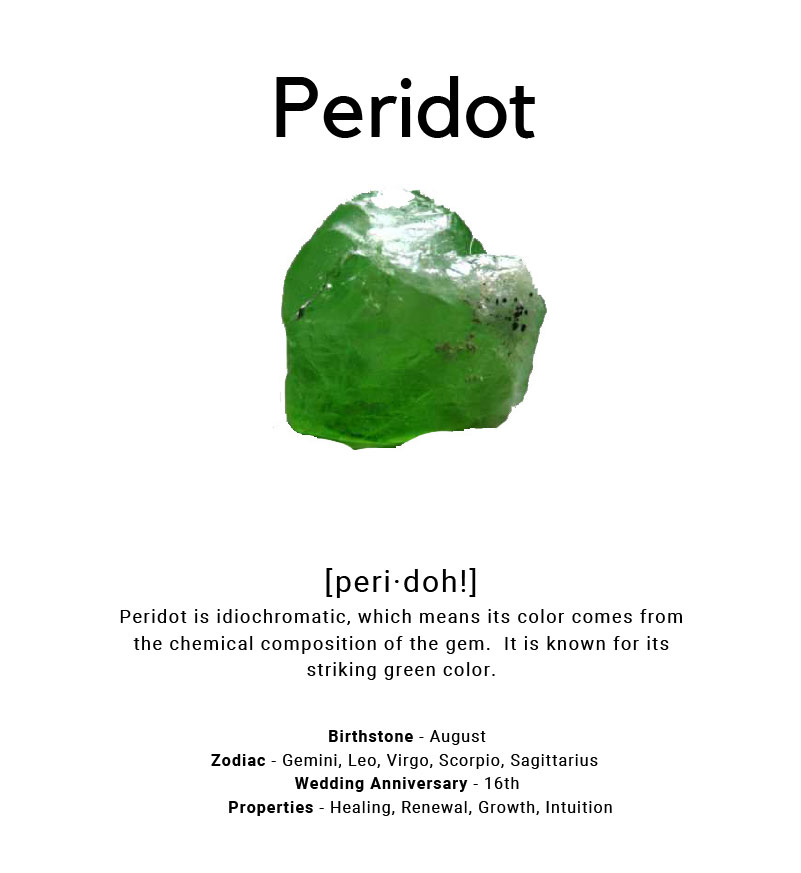 Peridot stone chart from Ray Griffiths