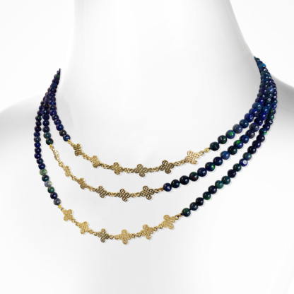 Black Opal Triple Wrap Necklace