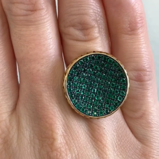 Pave Emerald Signet Ring