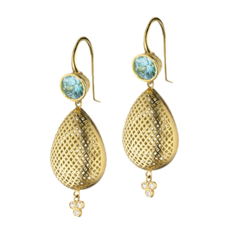 Zircon Earrings with Crownwork® Pear Drops
