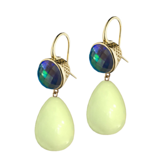 Abalone and Magnesite Drop Earrings