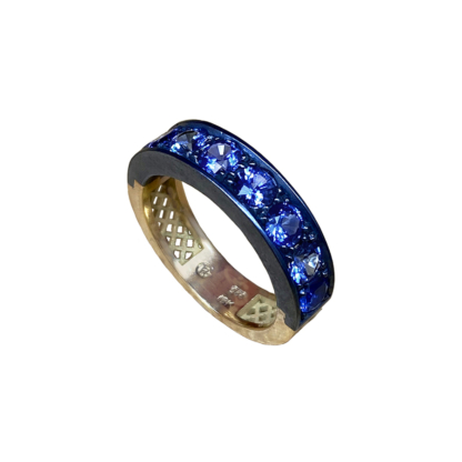 Large Blue Sapphire Stacker Band
