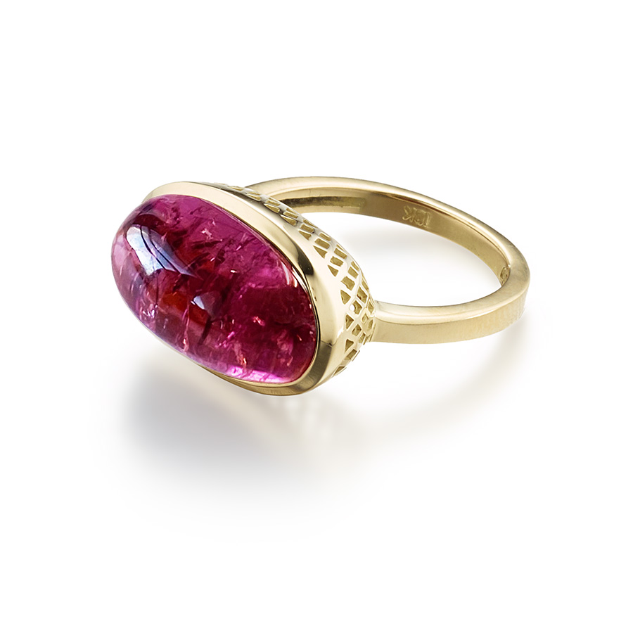 For en dagstur Frigøre Beskæftiget Cabochon Pink Tourmaline Ring - Ray Griffiths Fine Jewelry