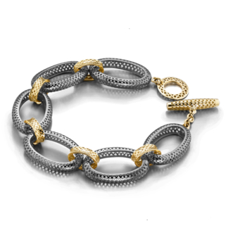 Mixed Metal Classic Oval Crownwork® Link Bracelet