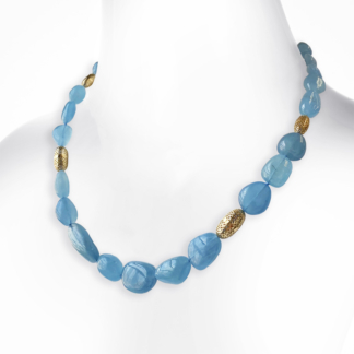 Aquamarine and Crownwork® Olive Necklace