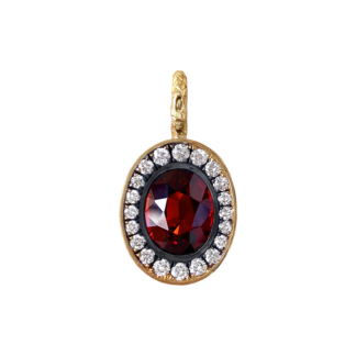 Rhodolite Garnet and Diamond Pendant